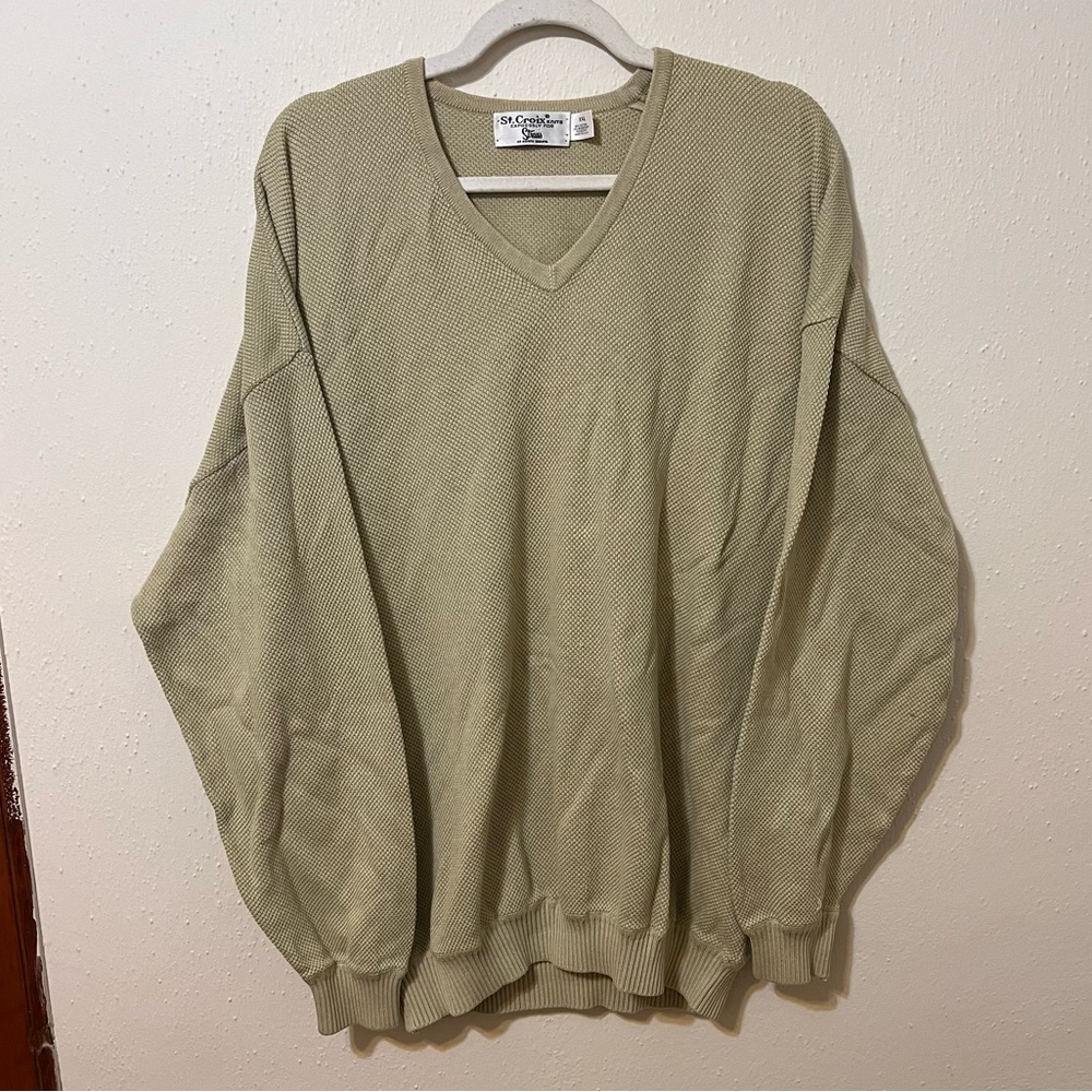 St. Croix Kints Expressly For Straus of North Dakota V Neck Sweater